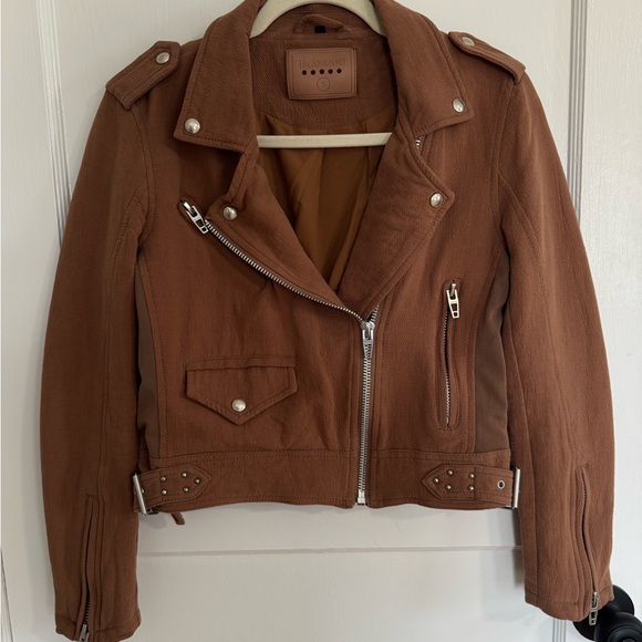 Blank NYC Jackets & Blazers - Blank NYC Moto Jacket Women’s Small Brown Biker Zip